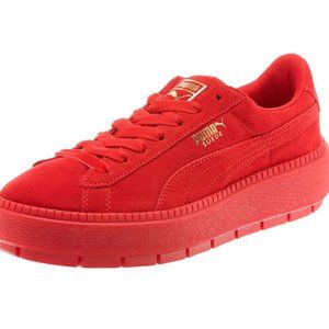 Puma Red Suede Platform Trace Valentine’s Day Women’s Sneakers